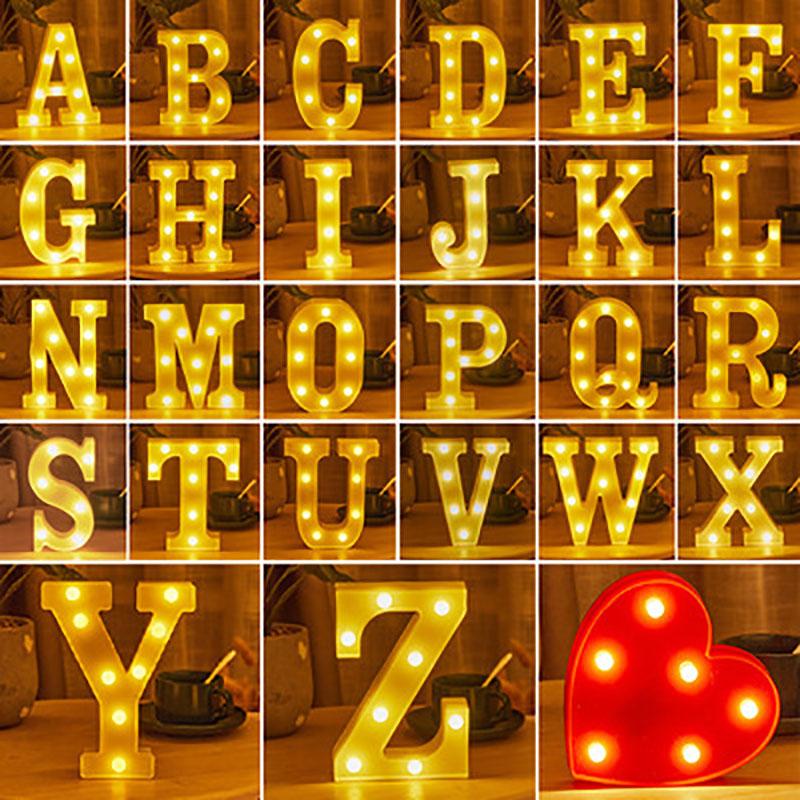

Night Lights 3D LED Light Alphabet Letter 0-9 Digital Marquee Sign Lamp Wall Hanging Indoor Wedding Birthday Party Decoration Gift