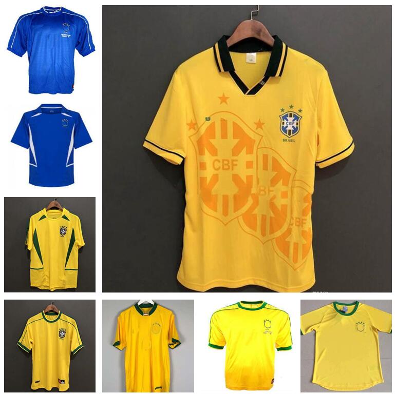 

1998 Brasil soccer jerseys 2002 retro shirts Carlos Romario Ronaldo Ronaldinho 2004 camisa de futebol 1994 BraziLS 2006 1982 RIVALDO ADRIANO, Black;yellow