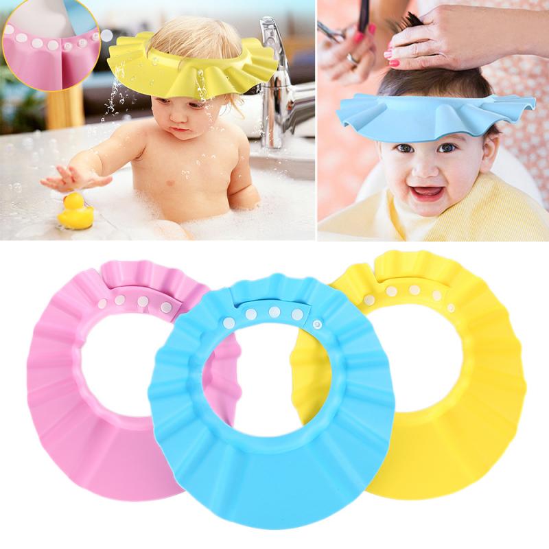 

Chirdren Shower Shampoo Cap Wash Hair Kids Bath Visor Hats Adjustable Shield Waterproof Bathing Bath Protect Kids Hats Infant