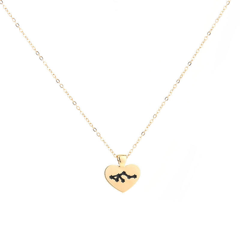 

Signature: Zodiaque Collier Amur Gouttes D'huile Pendentif Zodiac Zodiac Collarbone Chaa Ne