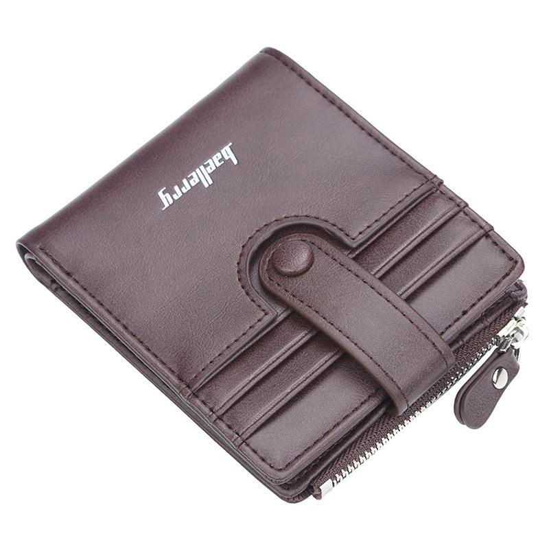 

Wallets 2021 Baellerry Men Short Wallet Zipper Small Male Purse Bank Cards Holder Billetera Hombre, Black