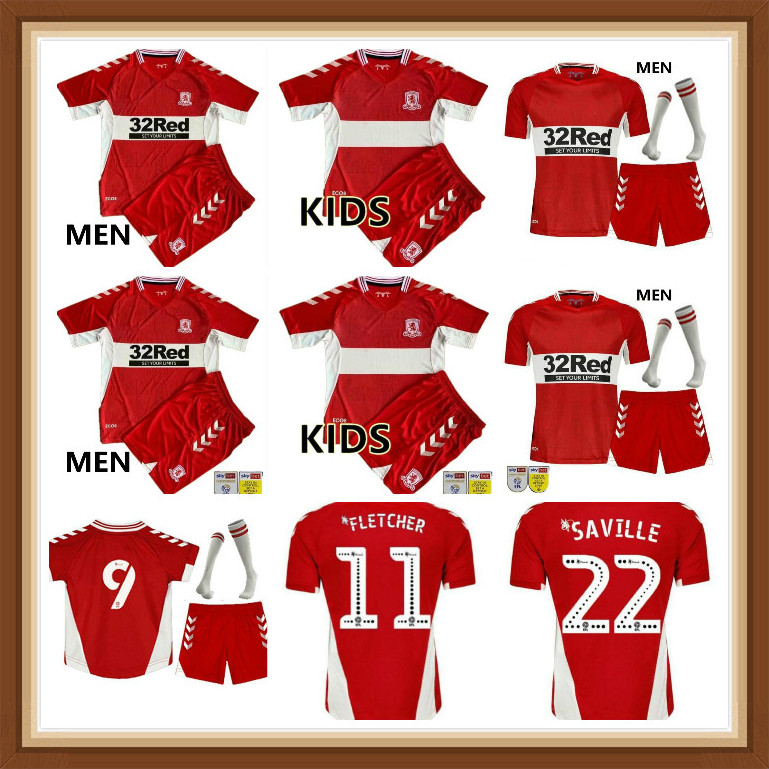 

2021 2022 MIDDLESBROUGH Soccer jersey 20 21 Ashley Michael Fletcher 11 FLINT 24 WING 26 ASSOMBALONGA 9 home away men+kids kit Football Shirts, Black;yellow