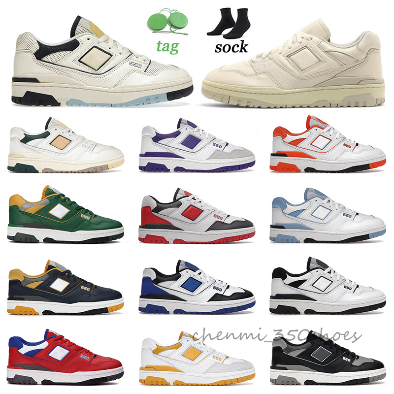 

BB550 Auralee 2022 New Fashion Women Mens Basketball Shoes NB 550 B550 Aime Leon Dore Green Yellow Rich Paul White Black Red Platform Sneakers Trainers With Socks, Color 14
