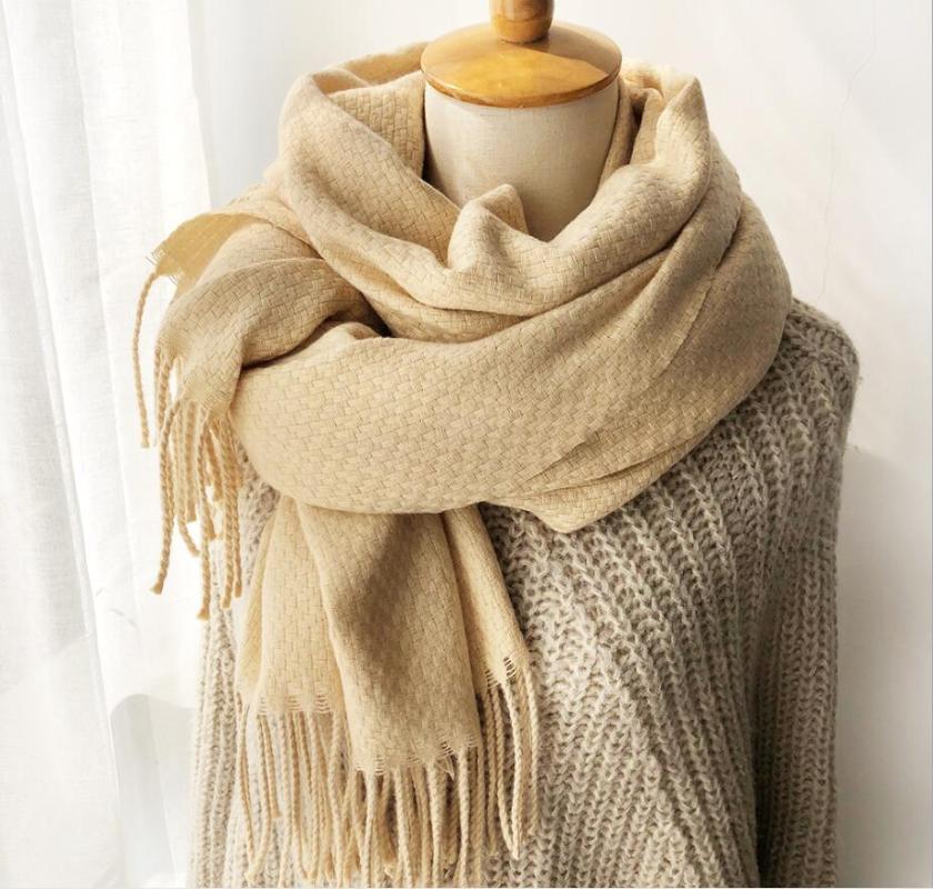 

Scarves Fashion Britain Winter Scarf Weave Women Cashmere Warm Pashmina Foulard Versatile Female Thick Soft Bufanda Shawl Wraps