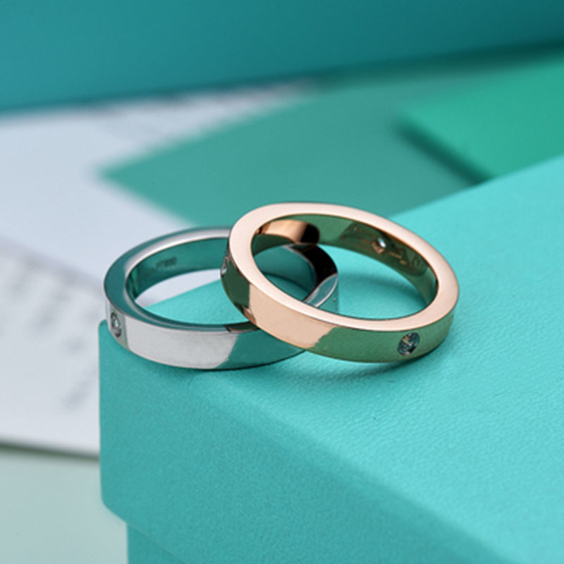 

High Quality tf925 Sterling Silver Lover Ring for Women Men Couple Crystal Rings Luxury Brand Jewelry Original Wedding Gift