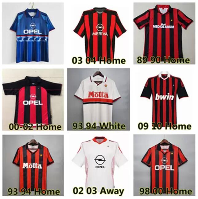

1998 AC Retro KAKA Soccer Jersey 00 01 02 03 04 05 06 07 GATTUSO GULLIT VAN BASTEN BARESI RONALDO 93 94 95 96 MILAN RIVALDO WEAH football shirt uniform, Red