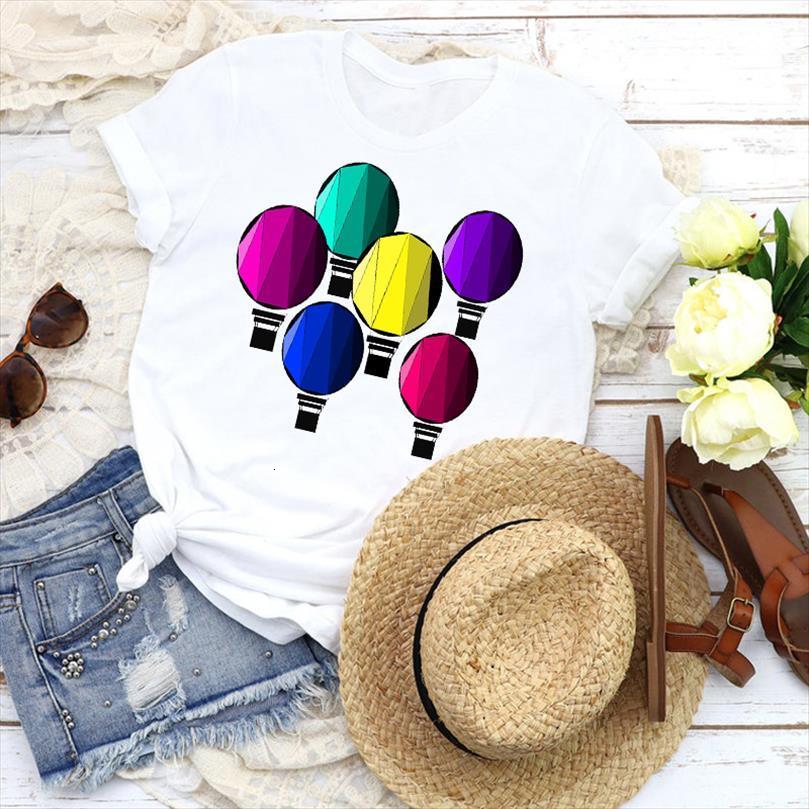 

men graphic balloon watercolor cartoon fashion short sleeve 90s tees print clothing female mens, White;black