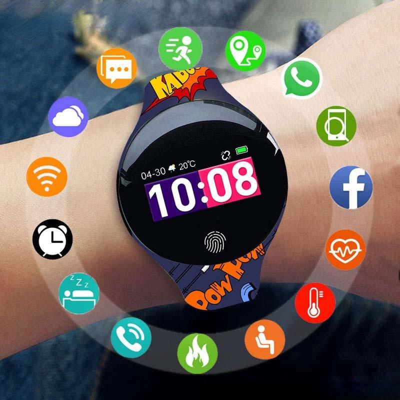 

Wristwatches Digital Smart Sport Watch Children's Health Monitoring Step Count Information Reminder Sleep Wrist For Kids, Blue