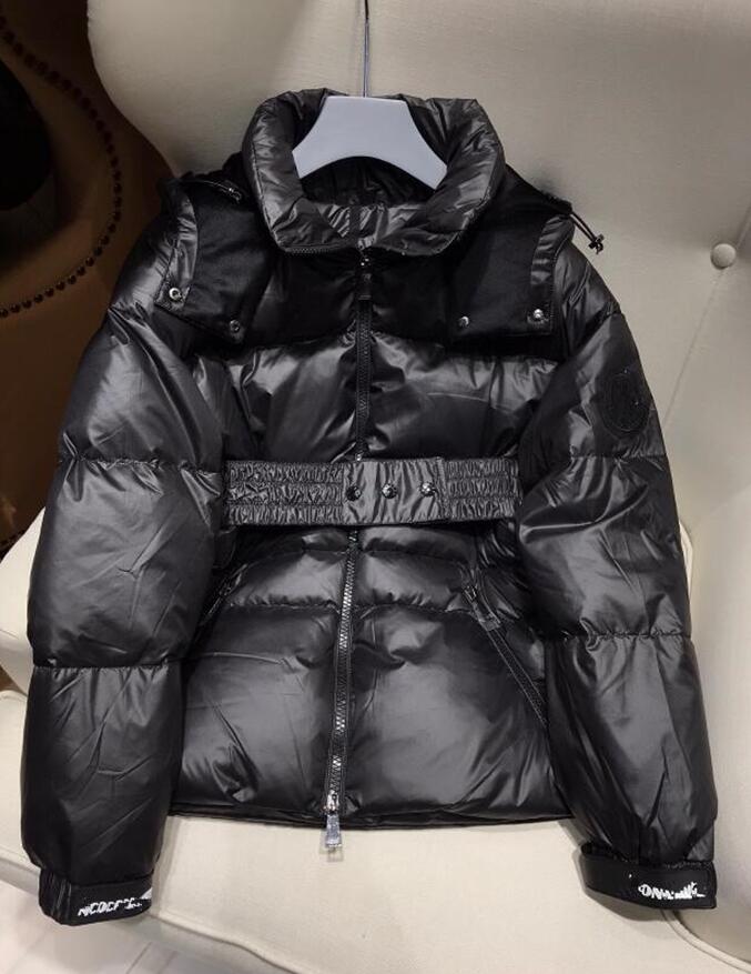 

Women Hooded Down Coat Outdoor Loose Outerwear Thick Windproof Soft Warm Parkas Black and White Size 1234