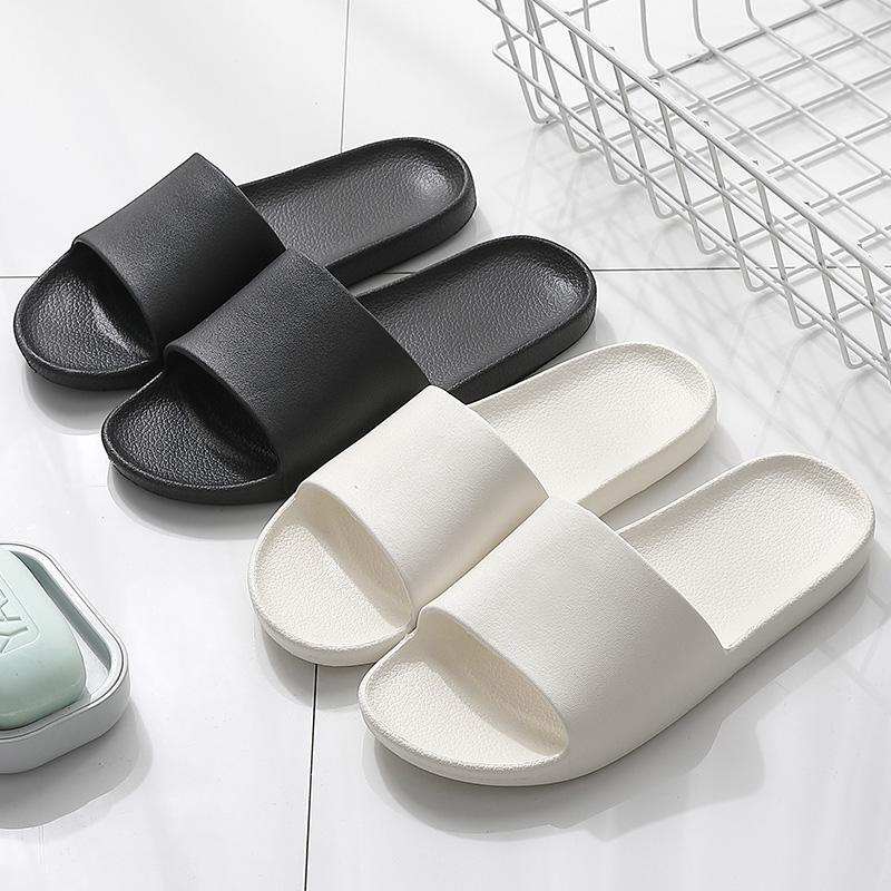 

Slippers Women Men For Bathroom Shower Summer Soft Sole Beach Casual Indoor Home Shoes Simple Couples Black White, Yellow