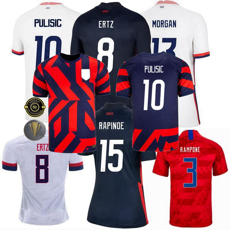 

America Home away Soccer Jersey 2020 2021 2022 United States Zardes RAPINOE MORGAN ERTZ LLOYD PULISIC HEATH men women and kids Football SHIRT, 20/21 away