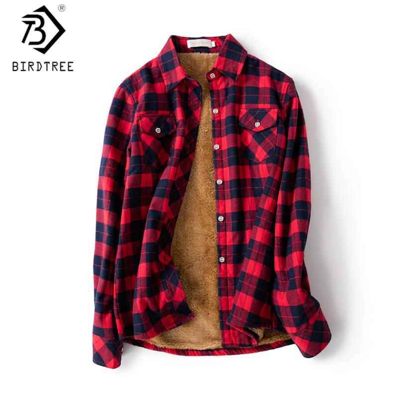 

Women's Blouses & Shirts Velvet Thick Warm Plaid Shirt Female Long Sleeve Tops -XXL Winter Fleece Casual Check Blouse Autumn Clothes T77710, White