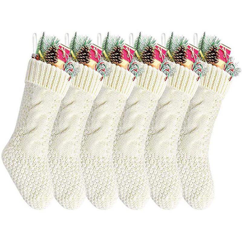 

Christmas Decorations Stockings Socks Xmas Candy Gift Bag Fireplace Tree Decoration Knitted Hanging Stocking