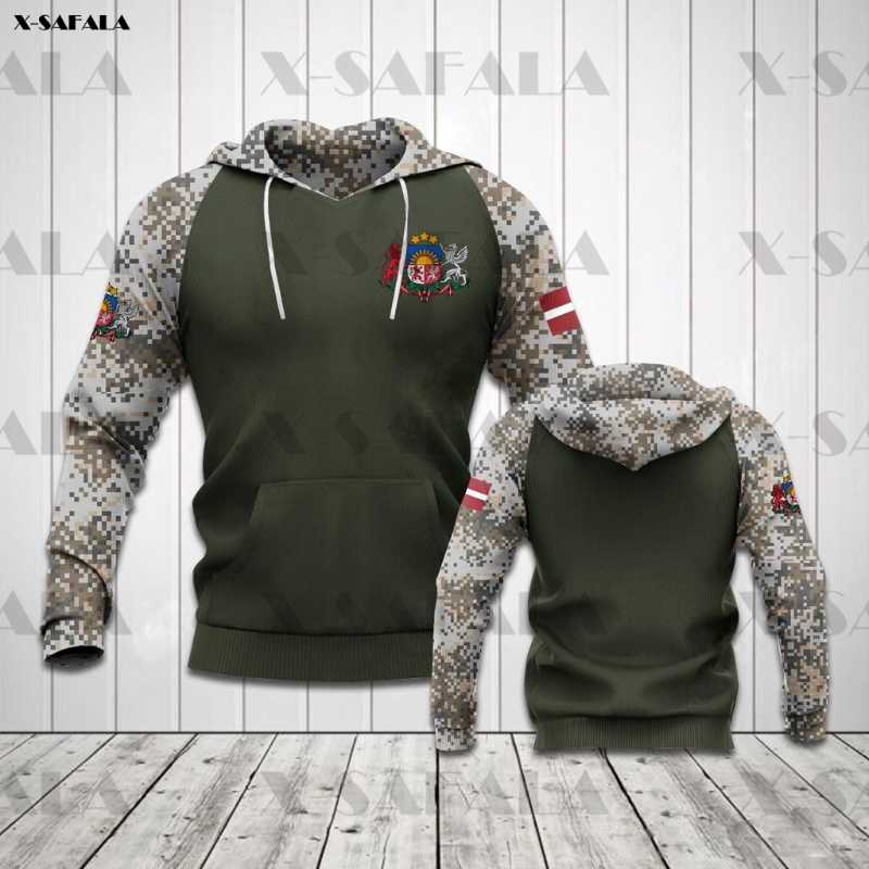 

Men's Hoodies & Sweatshirts LATVIA CAMO Veteran Skull Army Flag 3D Printed Zipper Hoodie Man Female Pullover Sweatshirt Hooded Jacket Jersey, Black