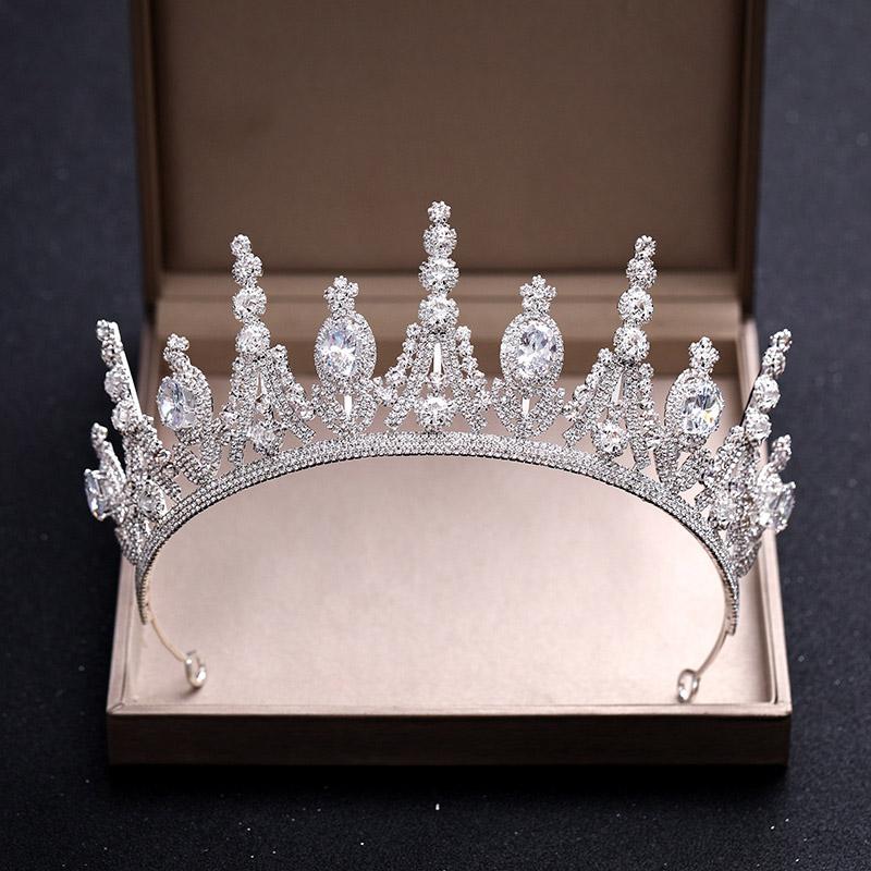 

Hair Clips & Barrettes ACRDDK Luxury Crystal Bride Tiaras And Crowns Headpiece Rhinestone Bridal Diadem Jewelry Wedding Accessories SL, Golden;silver