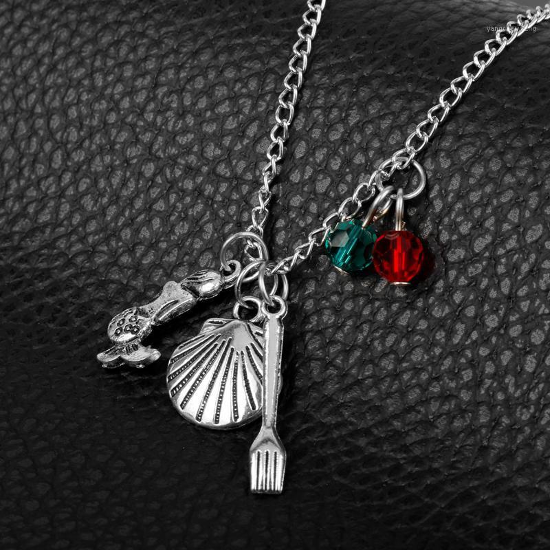 

Dongsheng Wholesale Anime Little Mermaid Women Choker Necklace Crystal Beads Pendants Jewelry Charms Accessories-30 Chains