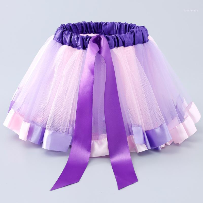 

Skirts Children Rainbow Wear Kids Colourful Party Performance Dresses Girls Veil TUTU Cotton Princess1, Pink