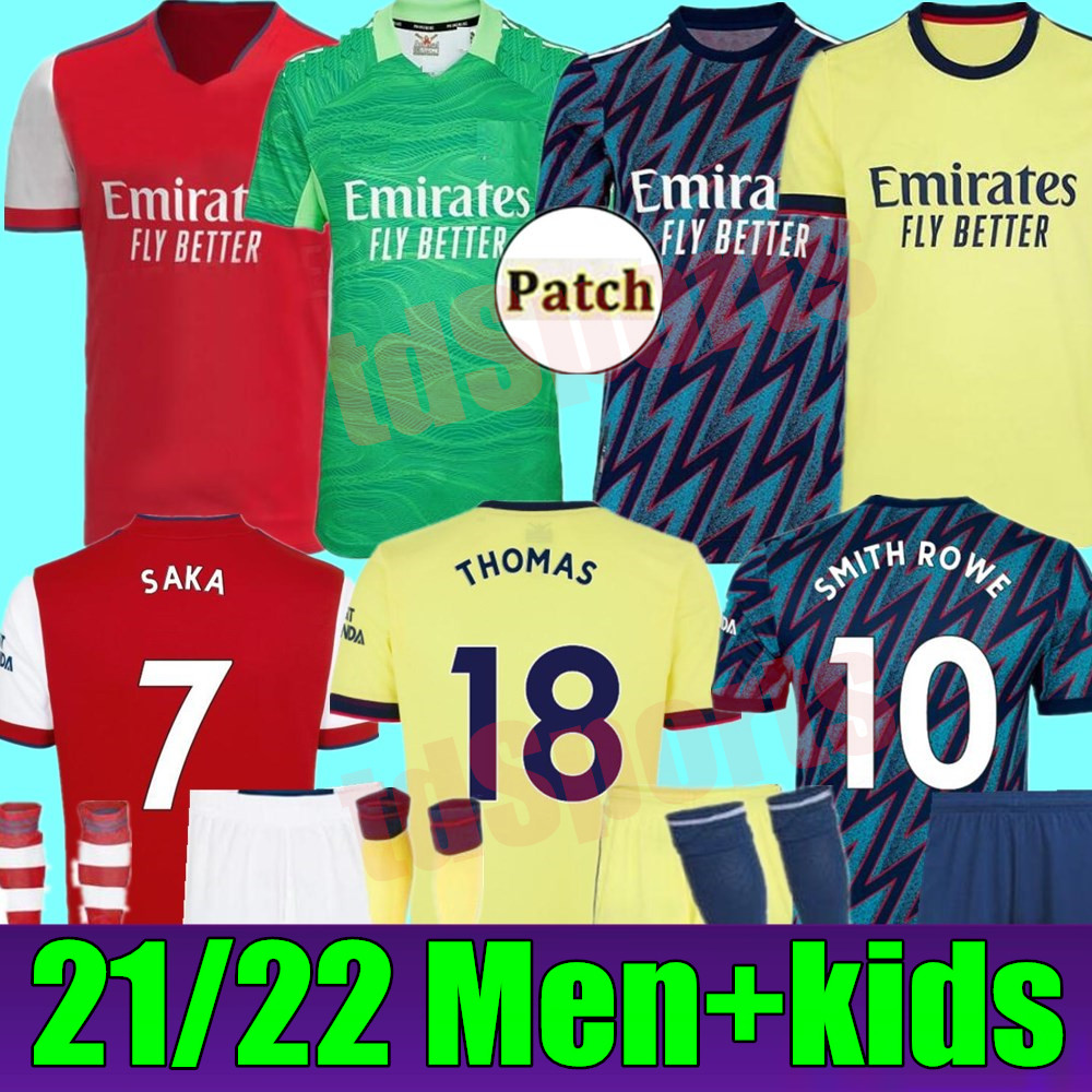 

New 21 22 adult Men kids kit home away 3rd Soccer jersey 2021 2022 ARSENA NICOLAS CEBALLOS HENRY GUENDOUZI MAITLAND-NILES TIERNEY Football shirt Uniforms, 3rd+league patch