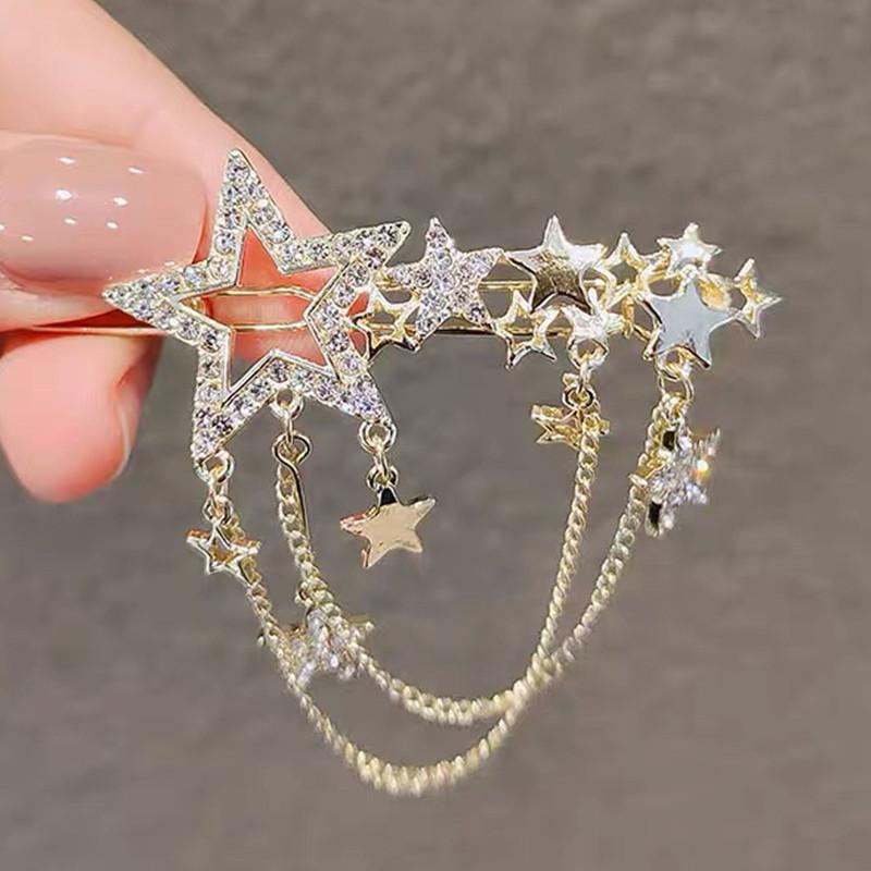 

Hair Clips & Barrettes Clip Headdress Tassel Hairpin Liu Haibin Side Star Frog Buckle Top, Golden;silver