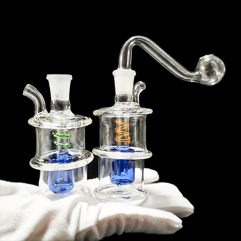 

Colorful Mini Hookah smoking Glass Burner Bubbler Bottle with 10mm Heat resistant Oil Bowls Percolater Bubbler Water Pipes Tobacco Bowl Accessories