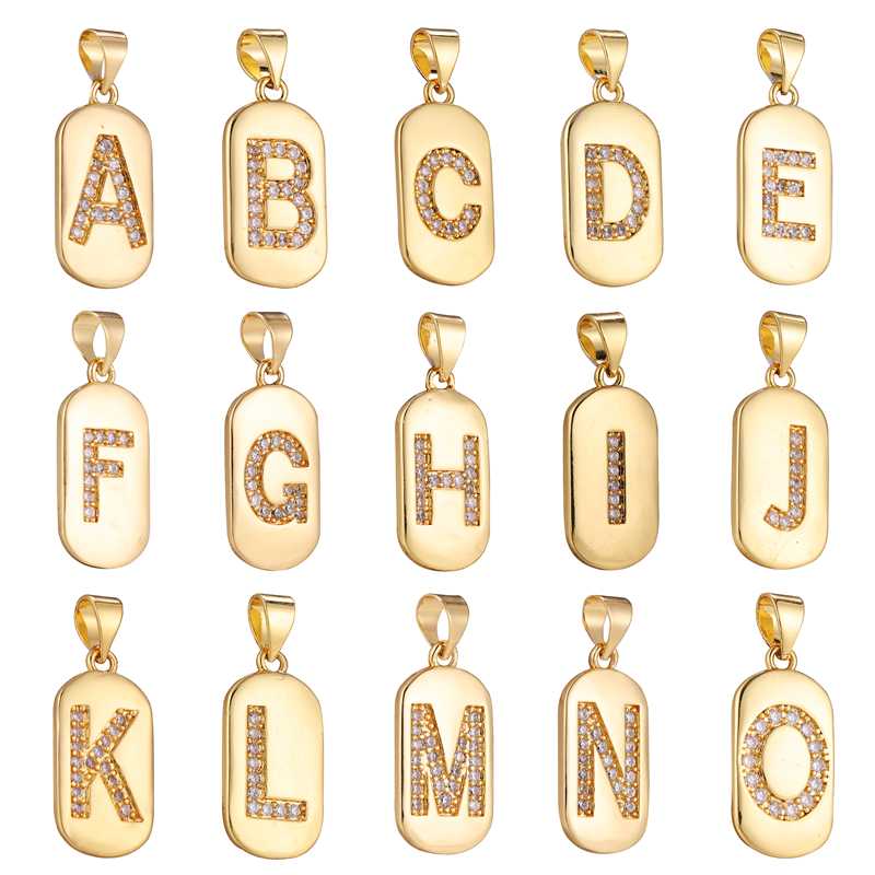 

Charms Juya 20*10mm DIY Dog Tags Pendant Alphabet Initial Letter For Handmade Fashion Name Jewelry Making Accessories Supplies, Bronze;silver