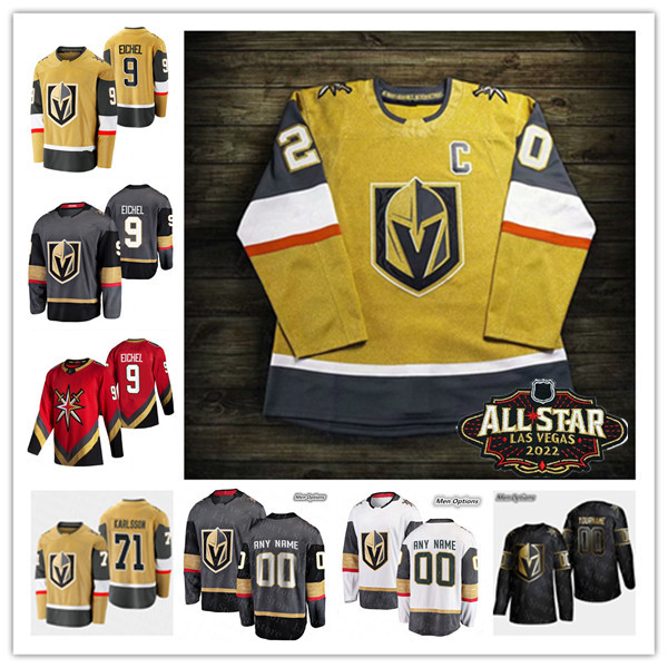 

Vegas Golden Knights 2022 All Star Hockey Jerseys Jack Eichel Mark Stone Chandler Stephenson Reilly Smith Jonathan Marchessault Alex Pietrangelo Max Pacioretty, Men black gold
