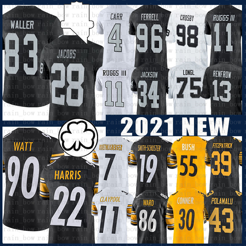 

Josh Jacobs Najee Harris Darren Waller T.J. Watt Jersey Chase Claypool Juju Smith-Schuster 7 Roethlisberger Derek Carr SteelersRaidersRenfrow Henry Ruggs III, Youth size s-xl(gangren)