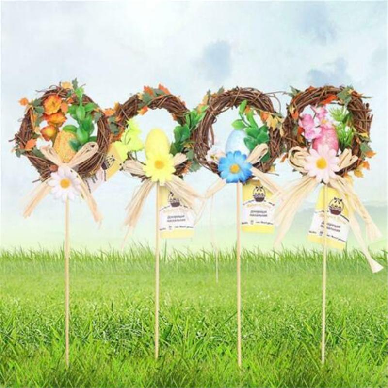 

Decorative Flowers & Wreaths Natural Rattan Easter Oval-shape Wreath Garland Home Garden Decor Gift Surrounded Plump Flower Simple Elegant C