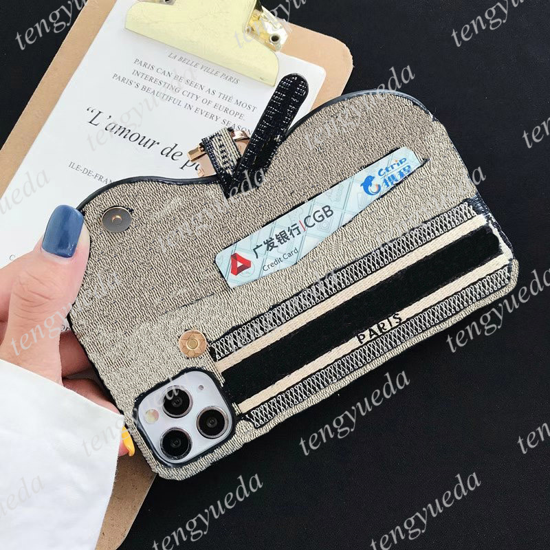

Deluxe Designer Phone Cases for iPhone 11 12 13 14 pro max Xs XR Xsmax 7 8 plus Fashion Leather Card Holder Wristband Designer Cellphone Cover, D2