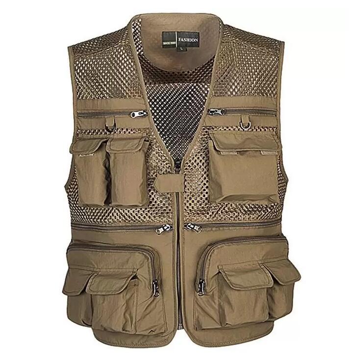 

Tactical Vest Coat Fashion Men's Summer Photographer Waistcoat Mesh Work Sleeveless Jacket Tool Many Pocket Vest Male