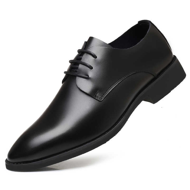 

men spring 2021 business formal wear black leather shoes British style soft sole men's shoe Korean casual size 38-44, 02