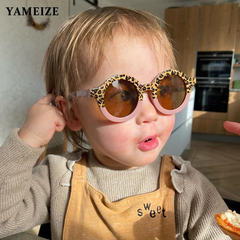 

Fashion Round Kids Sunglasses Girls Boys Glasses Children Leopard Vintage UV Protection Baby Goggles Eyewear