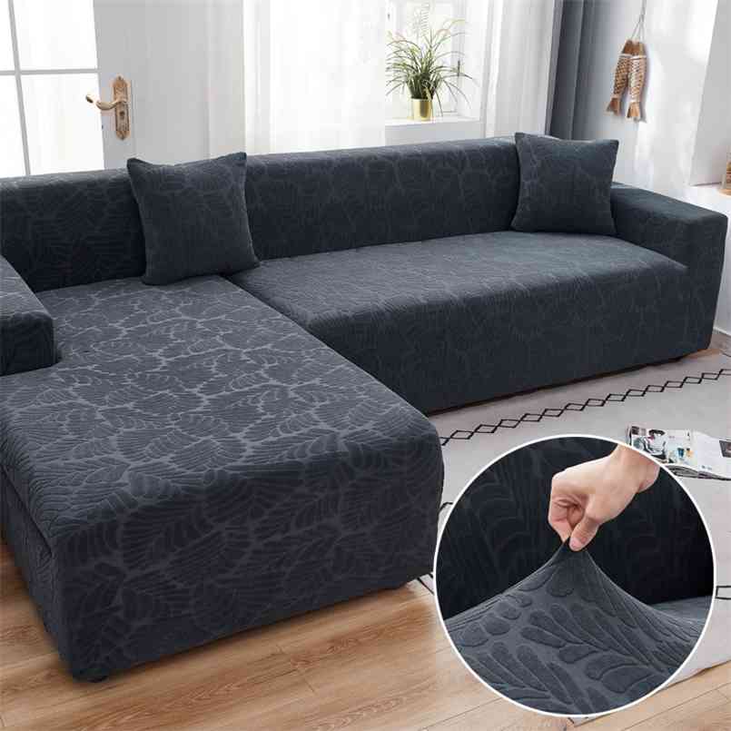 

Jacquard Stretch Sofa Covers for Living Room Elastic Slipcover Sectional Couch Cover Furniture Protector L Shape Need 2pc 210909