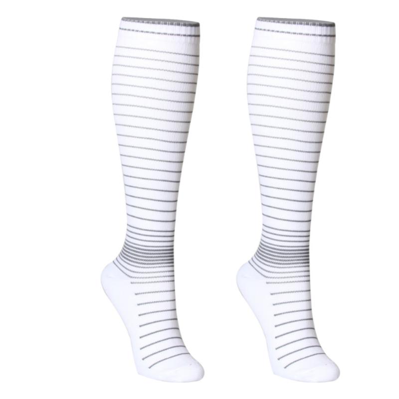

Sports Socks Men Women Riding Compression Striped Professional Outdoor Cycling Stretch Running Flight Travel Nurses Athletic Breathable, Black