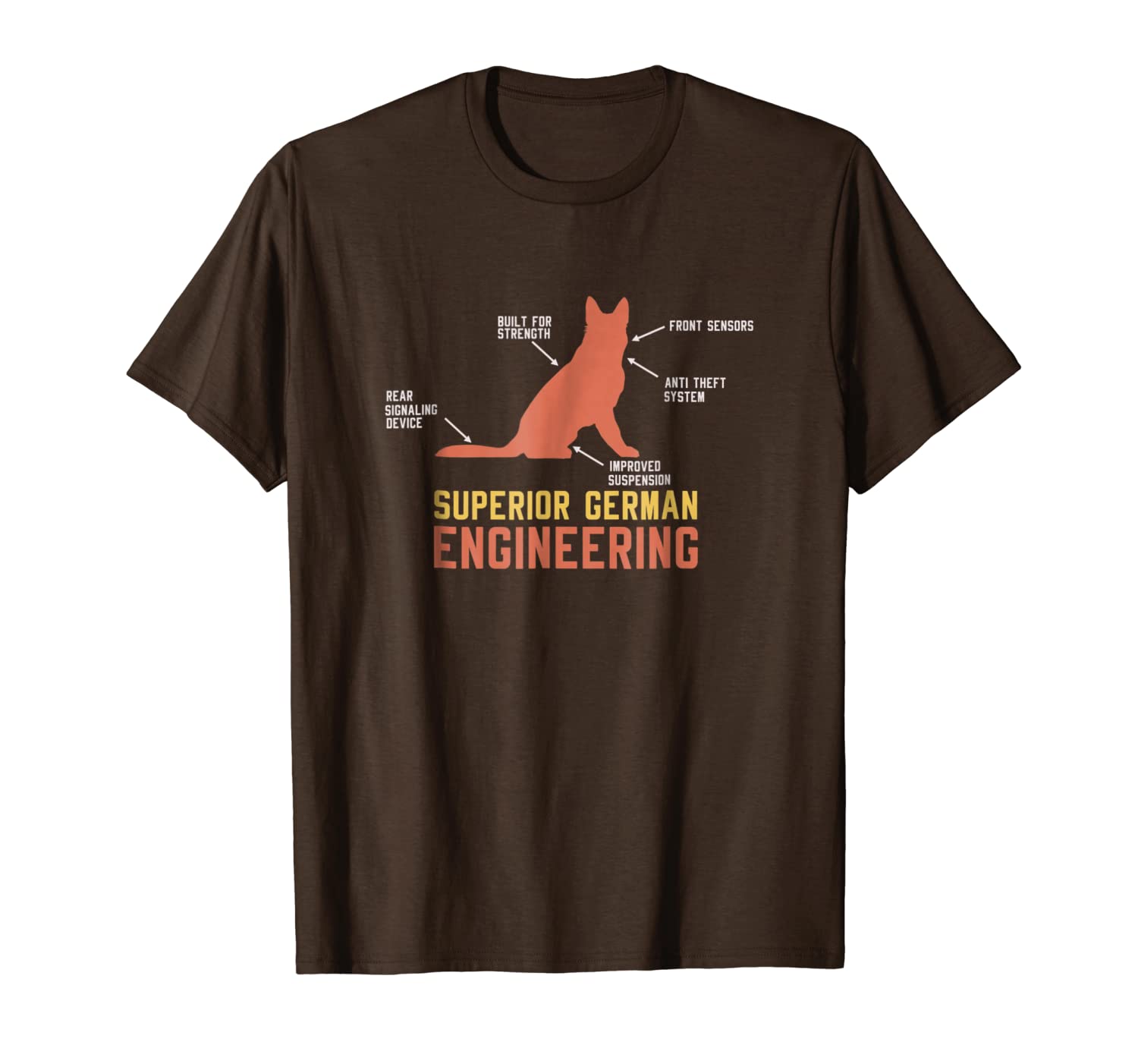 

german shepherd t-shirt: superior german engineering, White;black