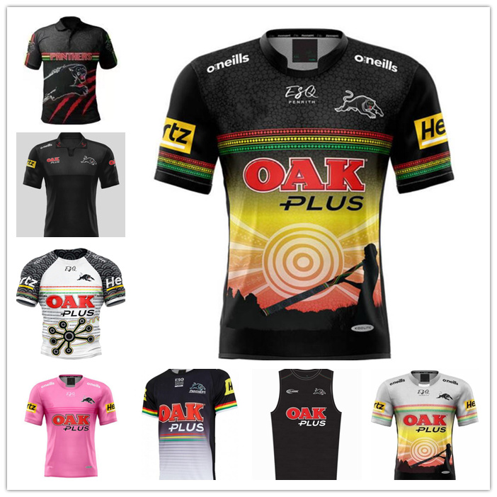 

2122 Penrith Panthers Indigenous Rugby Jerseys 2021 Home shorts shirts sport vest, Black;gray