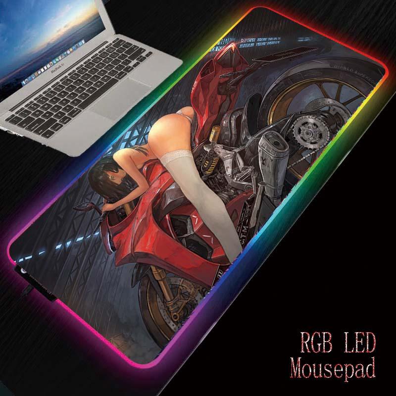 Mouse Pads & Wrist Rests MRG Sexy Girl Ass RGB Gaming Large Pad Led Computer Mousepad Big Mat With Backlight Carpet For Keyboard Desk-image-727958697