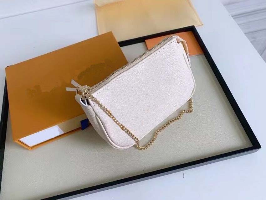

Women's chain bag date code Cosmetic B ag Wallet shoulder letter messenger luxurys designer m80501, Sky blue