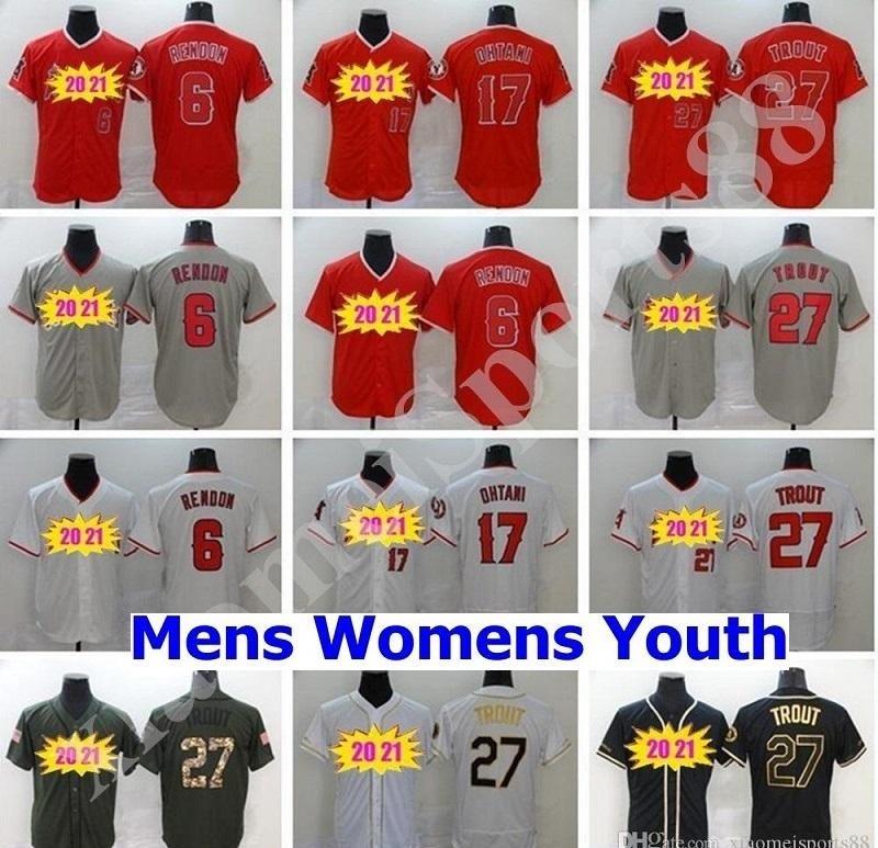 

2021 Men Women kids Baseball Jerseys 6 Anthony Rendon 27 Mike Trout 17 Shohei Ohtani JERSEY, Blue;black
