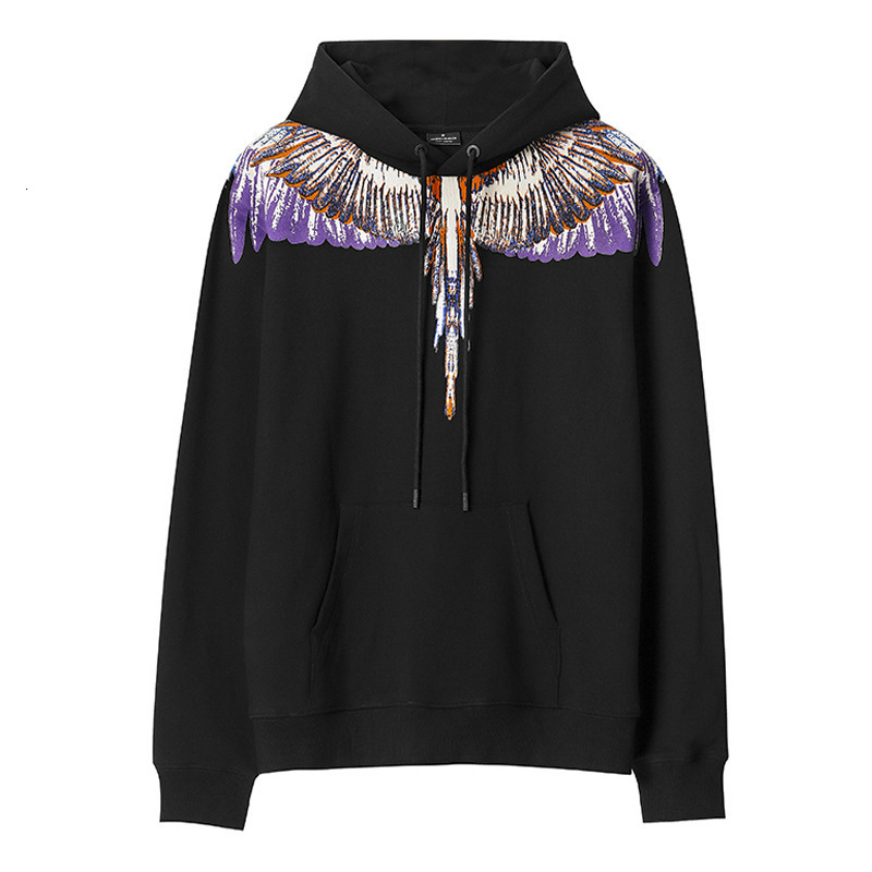 

Hoodies Trendy Same Wing Round Neck Sweater Men's Couple Loose Large, Black