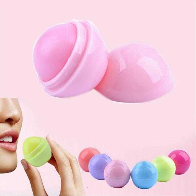 

Cute Round Ball Lip Balm 3D Lip Balm Fruit Flavor Lip Beauty Natural Moisturizing Lips Care Balm Lipstick