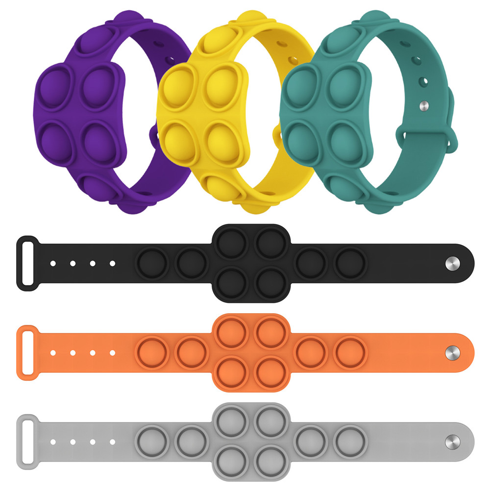 

Party Favor Decompression Bracelet Fidget Toys Pops It Stress Relief Hand Wristband Soft Silicone Press Massage Toy
