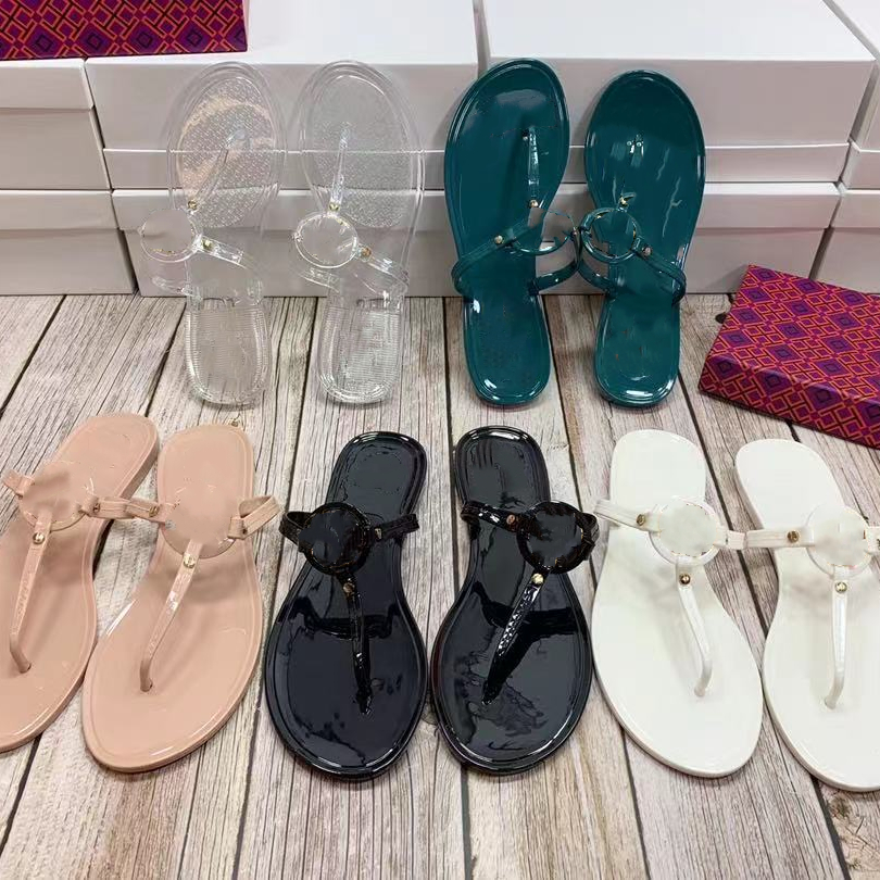 

High quality Women Flat Slippers Luxurys Designers Sandals Leather Brand Girl Slides Sandalias Casual Flip Flops with Box 2022, The color red bean paste