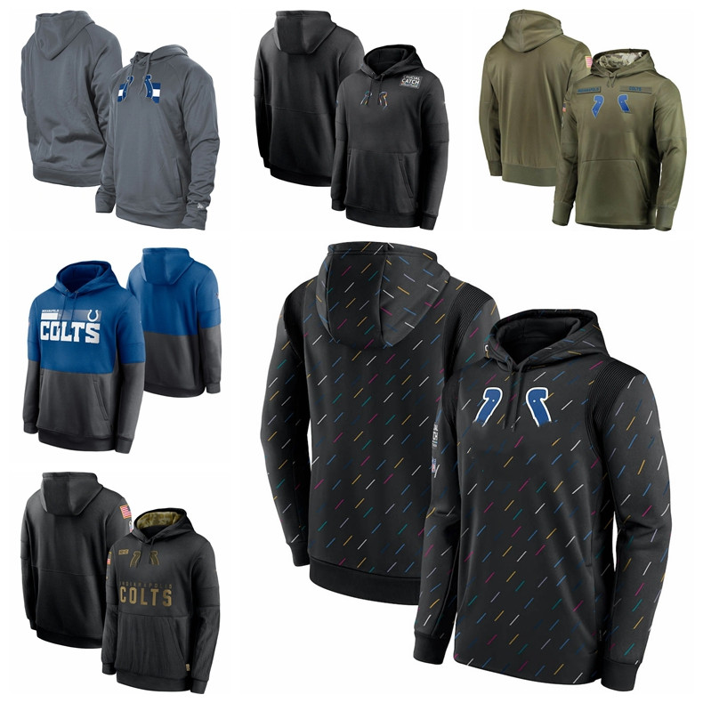 

IndianapolisColtsMen Women Youth 2021 Crucial Catch Therma Pullover Football Hoodie Charcoal