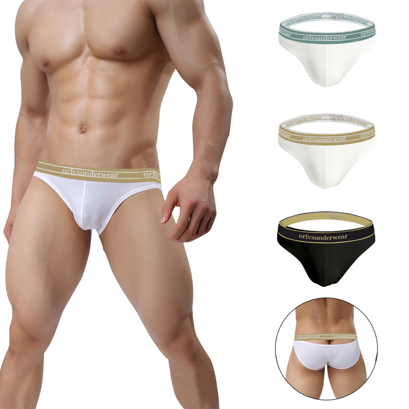 

New Sexy Underwear Men Briefs Cotton Hollow Out Back Man Underpants Gay Low Rise Men's Panties Slip Homme Breathable, Mixed colors