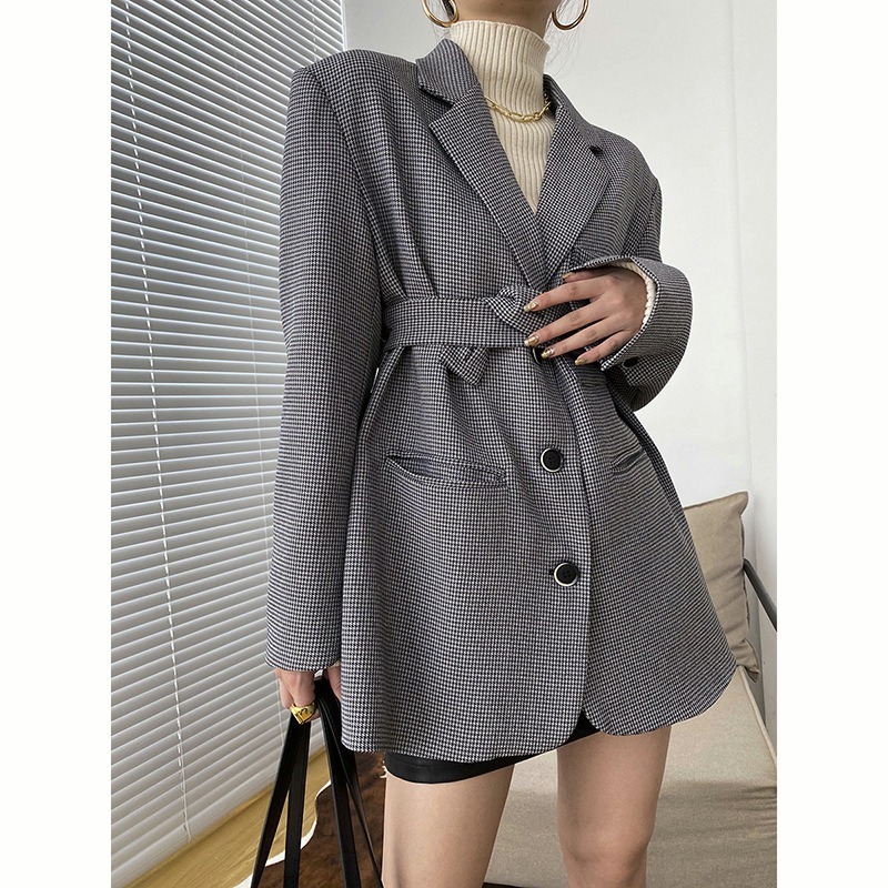 

Women' Suits & Blazers 2021 Casual spring chess suit woman' jacket loose Korean single breasted blazer harvest from top lady office straps, Plate