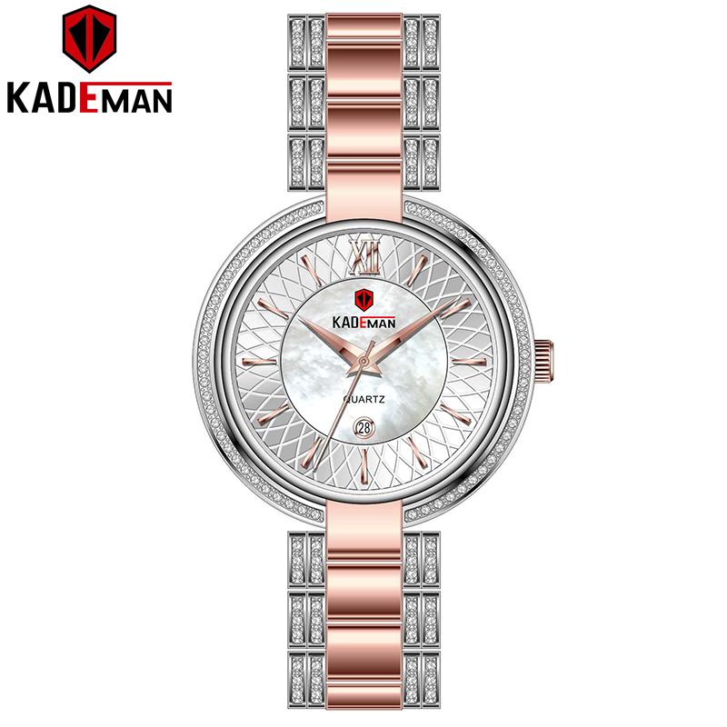 

Stainless Steel Luxury Ladies Quartz Wristwatches TOP Quality Rose Gold Diamond Women Watches Fashion Female Business 2021, Slivery;brown