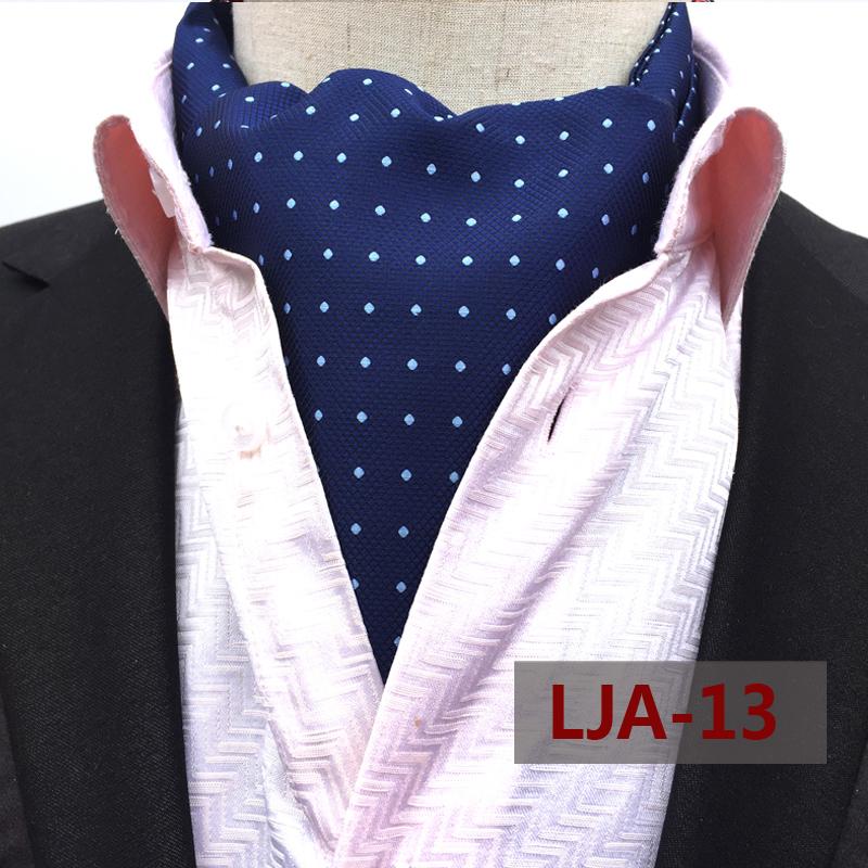 

Bow Ties Unique Design Luxury Classic Blue Dot Ascot Fashion Britsh Style Jacquard Woven Ascots For Men 13, Black;gray