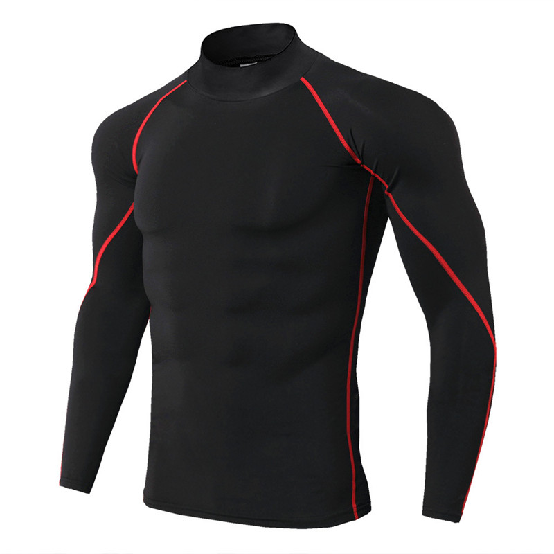 

Men Quick Dry T shirts Compression Sportsweat Tshirt Fitness Tight Long Sleeve Training Jogging Tops Tees, Gray