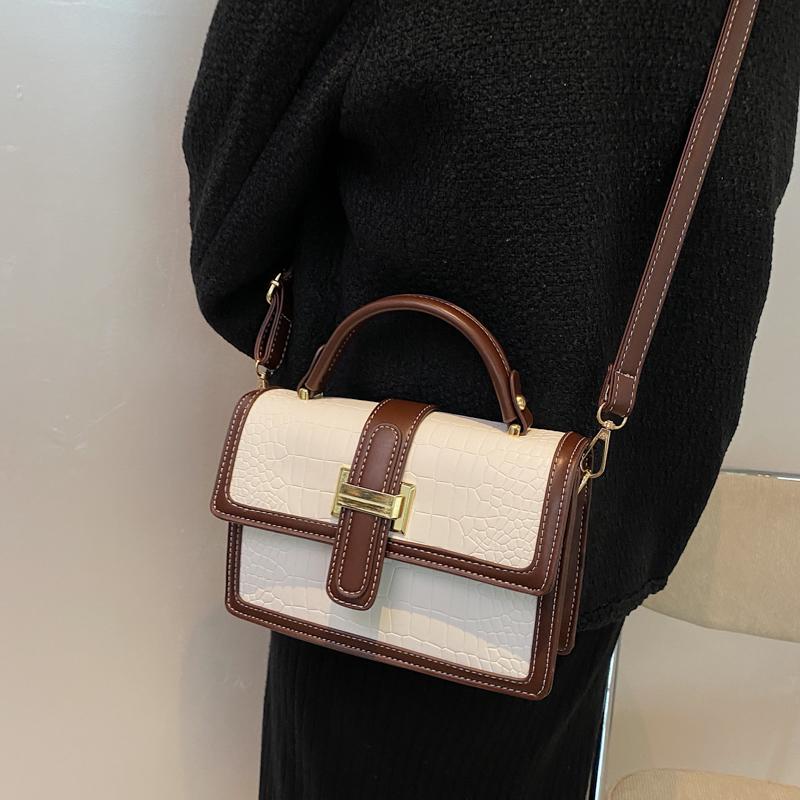 

Evening Bags Temperament Color Matching Women Handbag Trendy Korean Fashion Daily Ladies Shoulder Phone Bag Casual Cross Body White, Brown